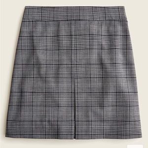 J Crew Pleated mini skirt in Italian plaid wool in HTHR GREY MULTI Size: 4